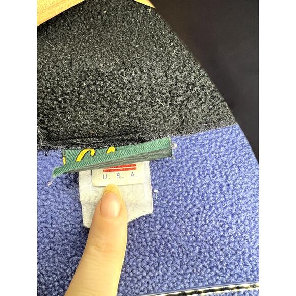 Vintage Cabela's Fleece Polartec Black Blue Made In USA ZIp Up Jacket - Picture 9 of 9